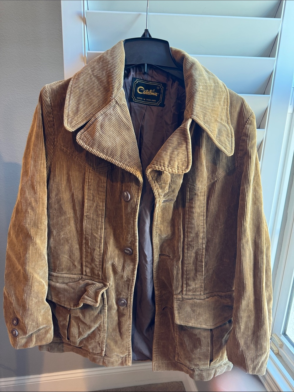 Vintage Catalina Corduroy Button-Up Jacket in Camel